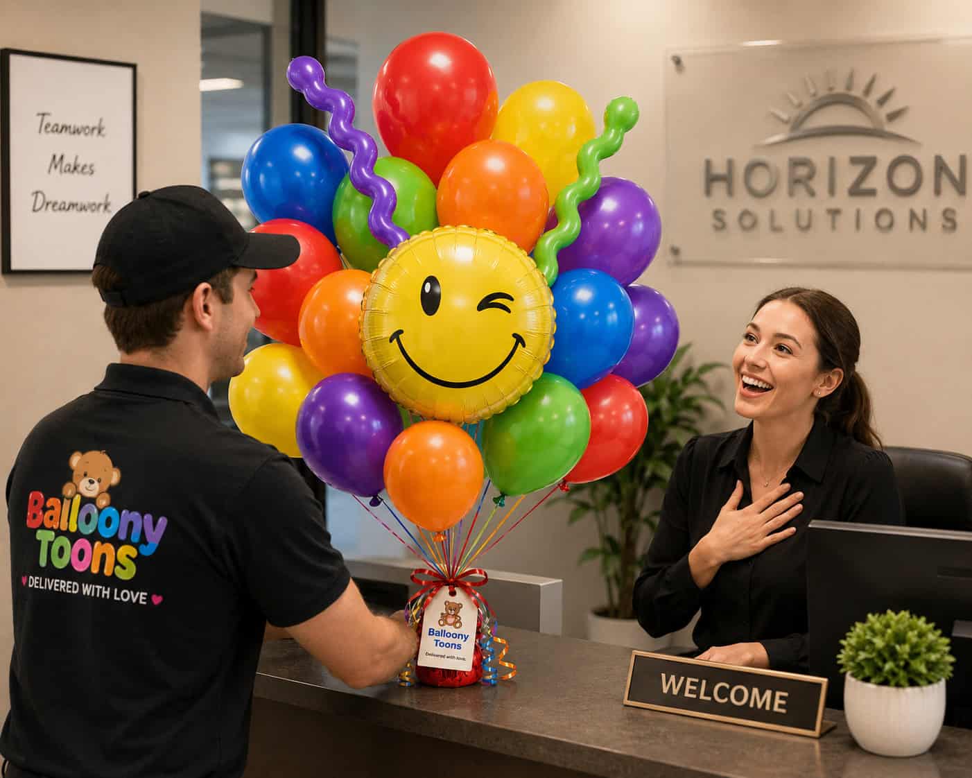 just because balloon delivery to someone at work in DFW